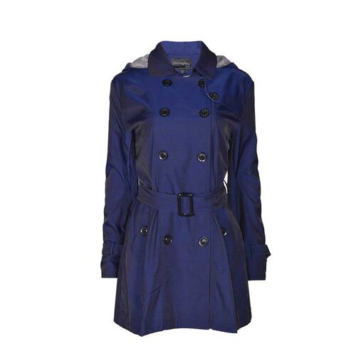 Gabardina con cinturón Philosophy Jr talla mediana color azul modelo GTL2135