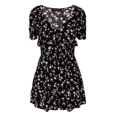 Rumper flores Philosophy Jr talla chica color negro combinado modelo 3647rm