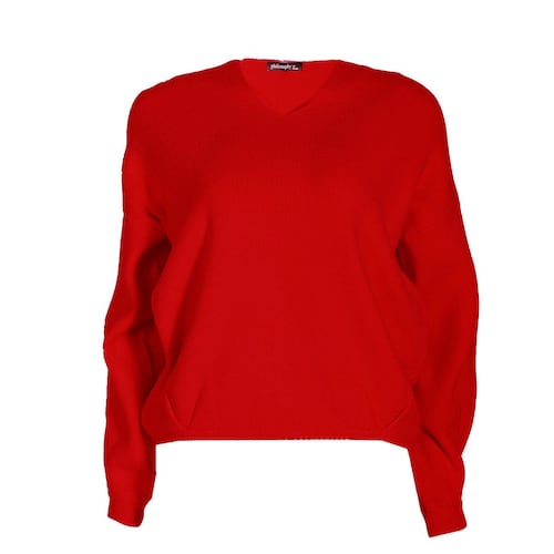 Suéter con capucha Philosophy talla chica mediana color rojo obscuro modelo hd9391s