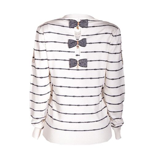 Sweater con moño Philosophy jr talla chica color blanco combinado modelo HL1935