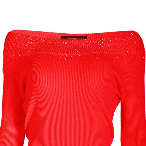 Suéter tejido Philosophy Jr talla mediana color rojo modelo XN5035