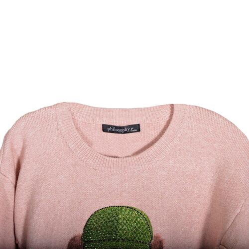 Suéter oso Philosophy talla mediana grande color rosa modelo BS2217A