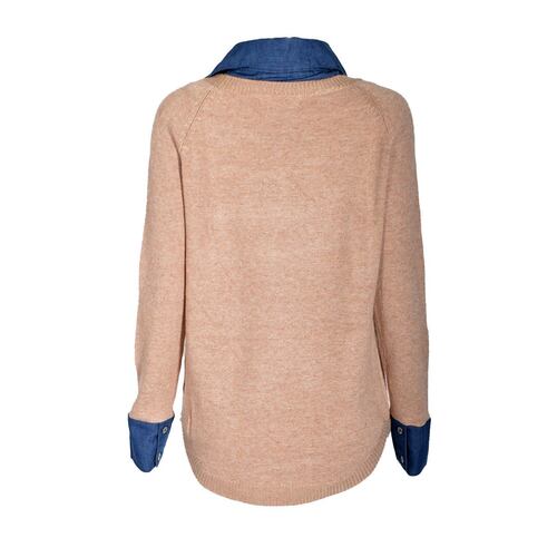 Sueter estampado Philosophy Jr modelo DM3006 color café talla chica mediana