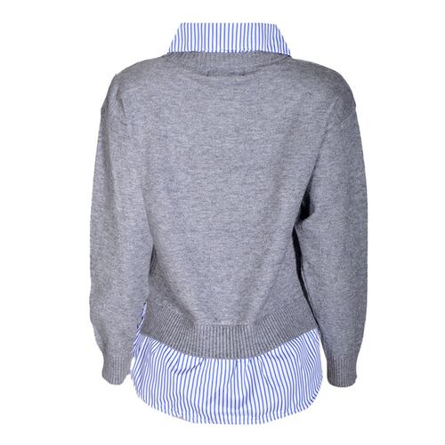 Suéter estampado Philosophy talla mediana grande color gris modelo BS2942Y