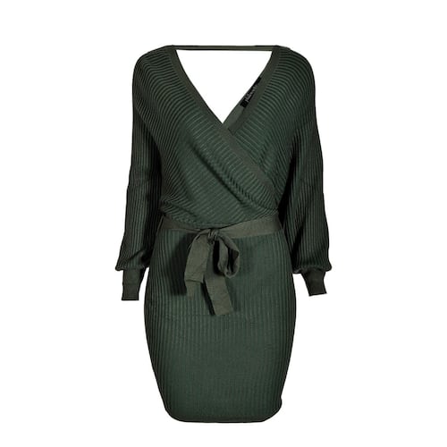 Vestido cruzado Philosophy Jr. talla mediana color verde modelo W9025N