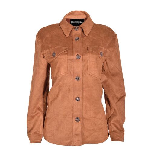 Sobrecamisa lisa Philosophy Jr talla mediana color cafe medio modelo 80018JM