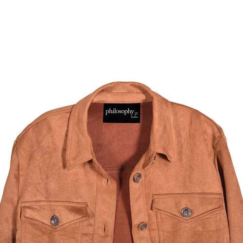 Sobrecamisa lisa Philosophy Jr talla mediana color cafe medio modelo 80018JM