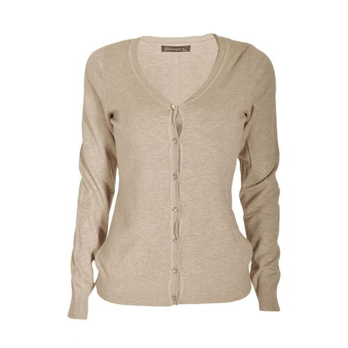 Suéter cárdigan liso con botones Philosophy talla mediano color beige modelo XN31033