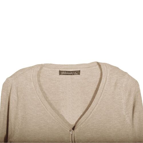 Suéter cárdigan liso con botones Philosophy talla mediano color beige modelo XN31033