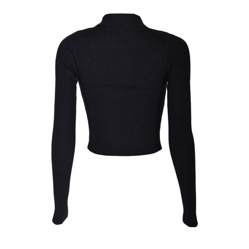 Blusa acanalada Philosophy Jr talla chico color negro modelo 73656