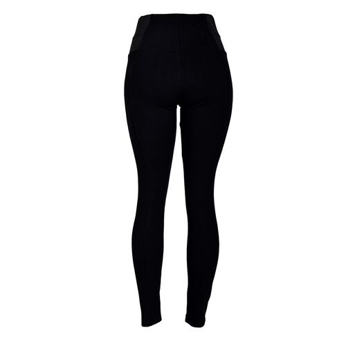 Leggins rectos lisos con pretina ancha Philosophy talla extra grande color negro modelo PP355