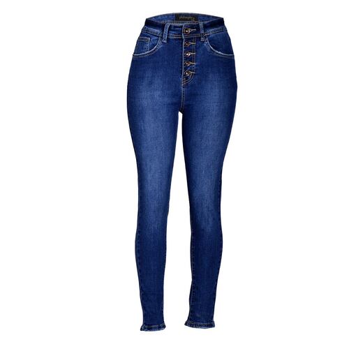 Jeans skynny liso con 5 botones y pretina delgada Philosophy talla 11 color azul obscuro modelo BHI2010450P