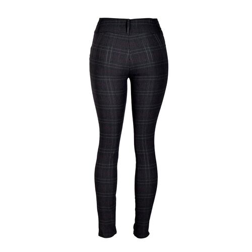 Pantalón con estampado de cuadros oscuros y pretina ancha Philosophy talla extra  color gris combinado modelo P13387