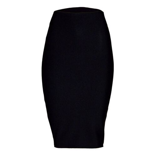 Falda corta lisa ajustada Philosophy talla mediano color negro modelo HS7072CHN