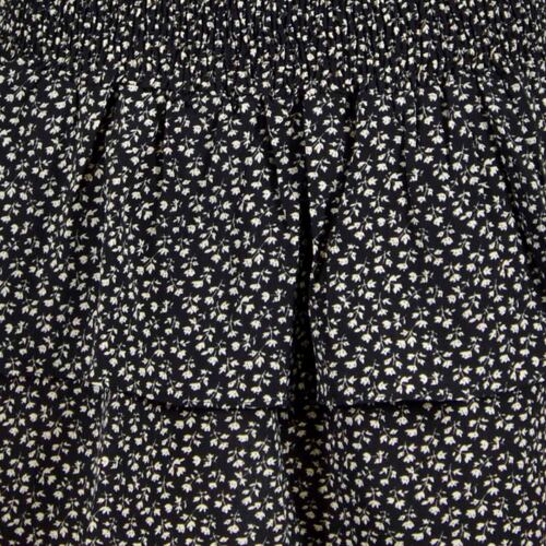 Falda corta con olanes y restampado Philosophy talla grande color negro combinado modelo YS2739NCH