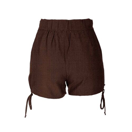 Short recto con cintas de amarre Philosophy talla chica color cafe obscuro modelo HSP6610N
