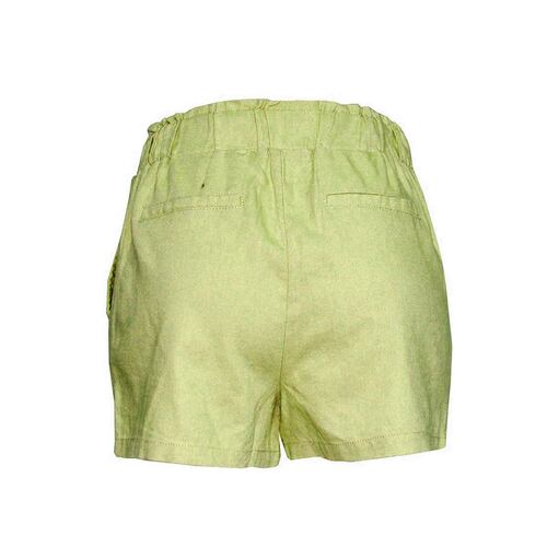 Short para mujer, recto con elástico en la cintura, cinta de amarre y bolsillos Philosophy Jr talla mediana color verde modelo LNSH22CLNN