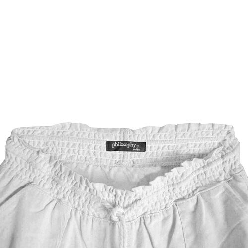Pantalón acampanado con elástico y bolsillos Philosophy talla chica color blanco modelo LP13CLNN