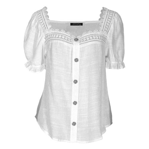 Blusa con detalle de encaje para mujer Philosophy