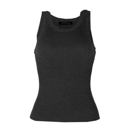 Playera para mujer, lisa Philosophy Jr talla grande color negro modelo CR2116