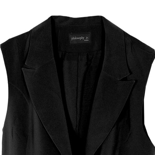 Chaleco para mujer, con solapa y bolsillos simulados Philosophy talla grande color negro modelo 5080VD