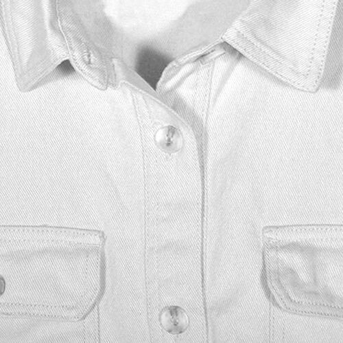 Chamarra para mujer, corta con botones y bolsillos Philosophy talla grande color blanco modelo 80008JM