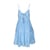 Vestido corto para mujer, con encaje y olanes Philosophy Jr talla chica, color azul claro, modelo 4487DY