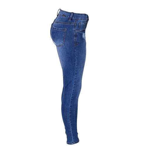 Jeans Pantalon de Mezclilla Deslavado Strech Azul accesorios de