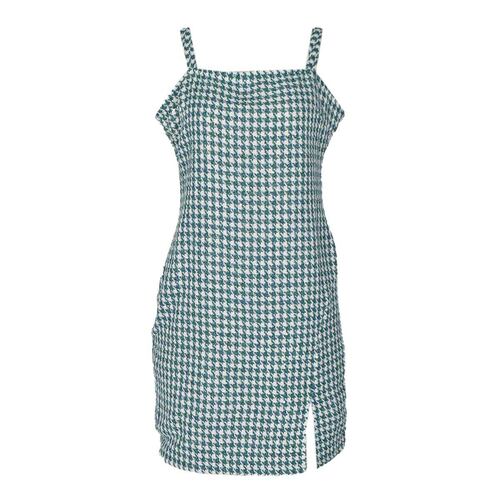 Vestido corto para mujer, con estampado y abertura Philosophy Jr talla extra grande, color verde combinado, modelo 71403