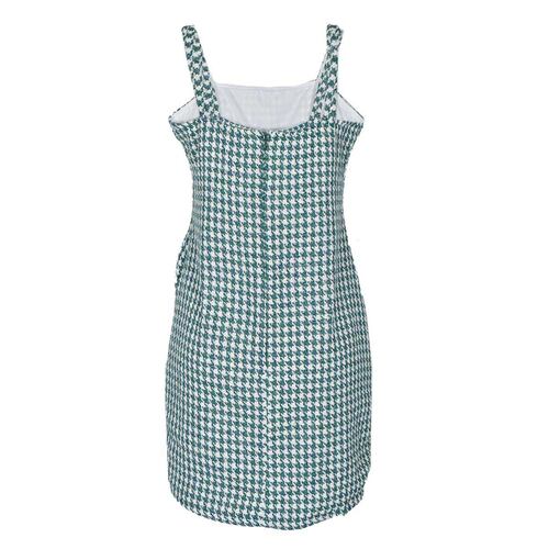 Vestido corto para mujer, con estampado y abertura Philosophy Jr talla extra grande, color verde combinado, modelo 71403