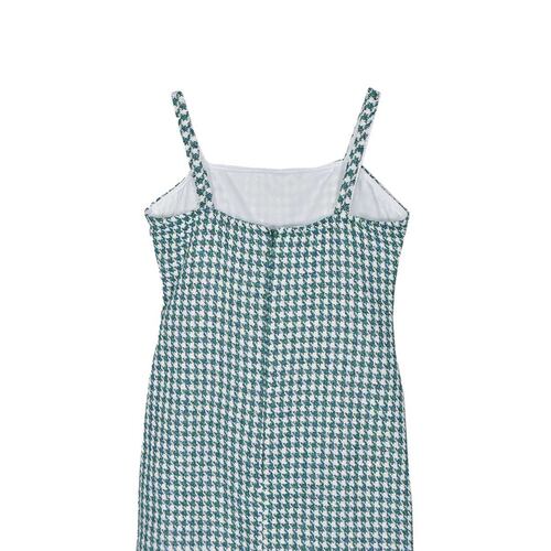 Vestido corto para mujer, con estampado y abertura Philosophy Jr talla extra grande, color verde combinado, modelo 71403