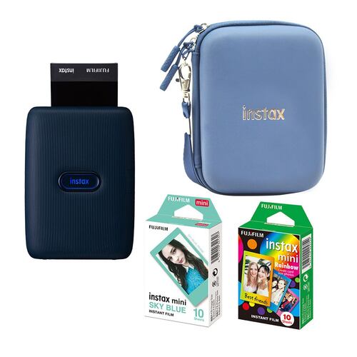 Paquete Impresora Fuji Mini Link Azul Accesorios