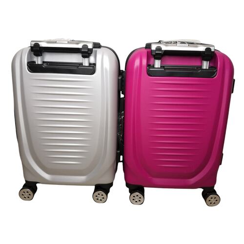 Set 2 Maletas de Viaje con Ruedas 20" Plata y Rojo Fly&Trip