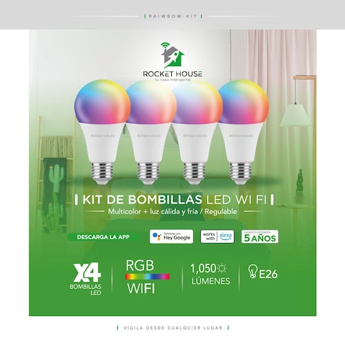 Kit Inteligente RH 4 Focos LED RGB