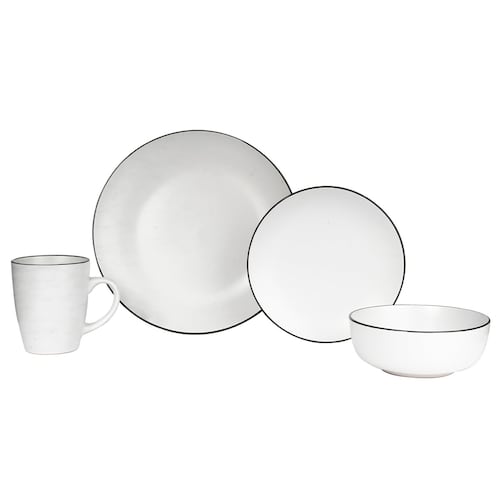 Vajilla Zury de Cerámica 16 Piezas Color Blanco CHEFMAKER