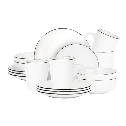 Vajilla Zury de Cerámica 16 Piezas Color Blanco CHEFMAKER