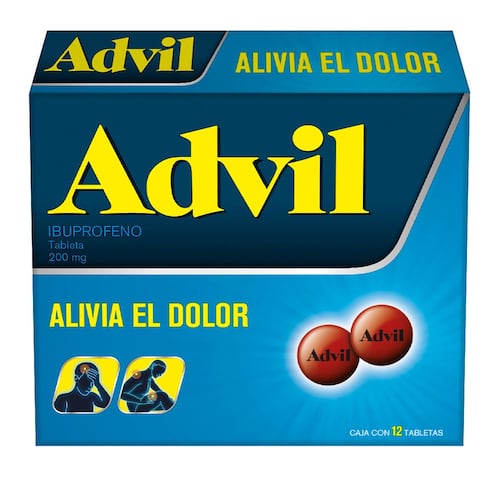 Analgésico Advil 200 mg Dolores Leves Caja con Frasco con 12 tabletas