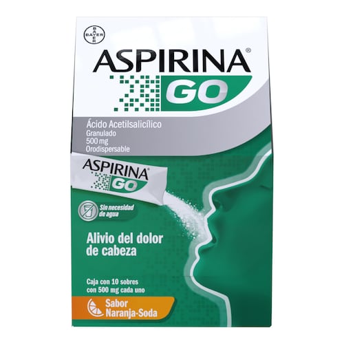 Aspirina Go 10 Sobres 500 mg c/u
