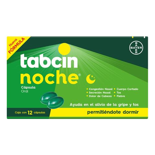 Tabcin Noche 325mg/10mg 12 Cápsulas