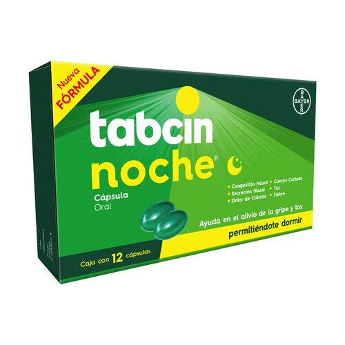 Tabcin Noche 325mg/10mg 12 Cápsulas