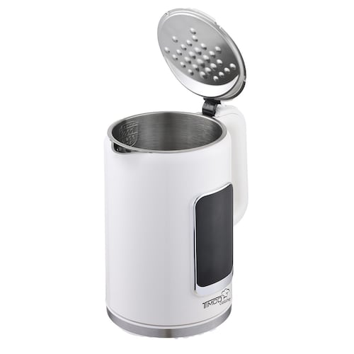 TIMCO Tetera Eléctrica con Pantalla Digital en Color Blanco y Capacidad de 1700 ml