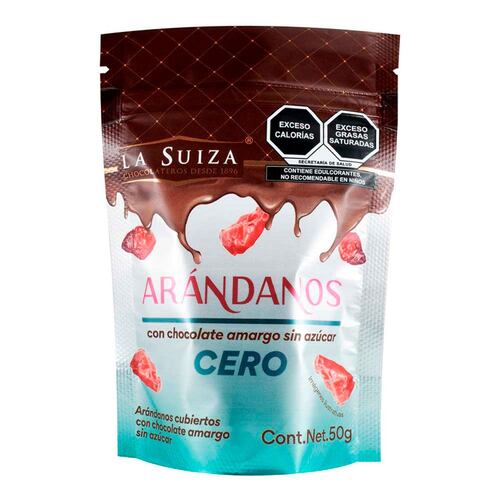 Bolsa de Arandanos c/Chocolate Amargo Sin Azúcar La Suiza 50Gr