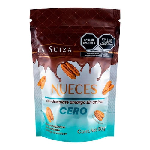 Bolsa De Nueces c/Chocolate Amargo Sin Azúcar La Suiza 50Gr