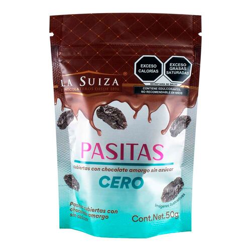 Bolsa de Pasitas c/Chocolate Amargo Sin Azúcar La Suiza 50Gr