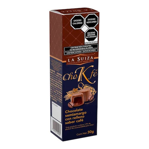 Chocolate Semi-Amargo con Relleno Sabor Cafe La Suiza 30G