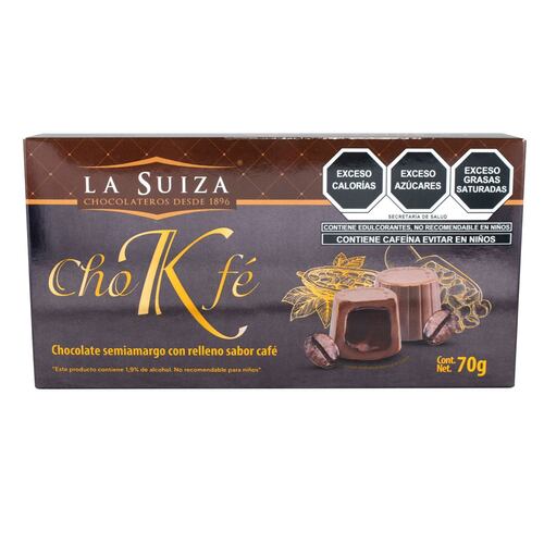 Chocolate Semi-Amargo con Relleno Sabor CafeLa Suiza 70G