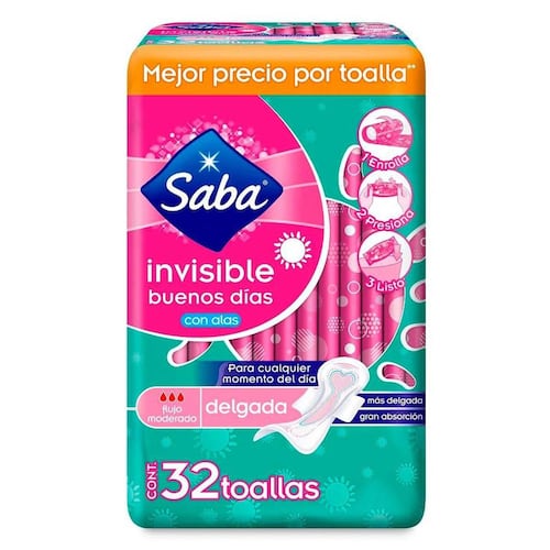 Toallas sanit saba inv delgada c/32