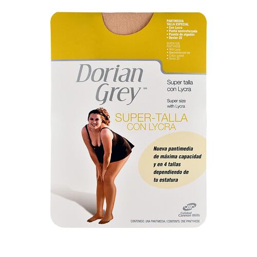 Pantimedia Dorian Grey super talla punta semireforzada 4012 grande champagne claro dama