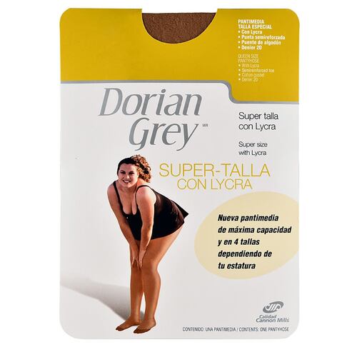 Pantimedia Dorian Grey super talla punta semireforzada 4012 grande juvenil dama