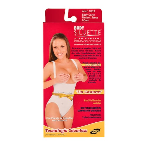Body senos libres Body Siluette seamless alto control 1003-4218 chica blanco dama